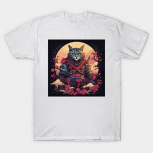 Samurai Kitty Cat T-Shirt